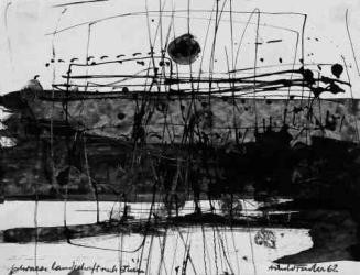Arnold Fiedler: Schwarze Landschaft nach Sturm
