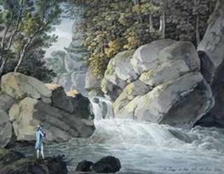 Adrian Zingg, Am Wasserfall (Detail), 1785 Dresden, Kupferstichkabinett
