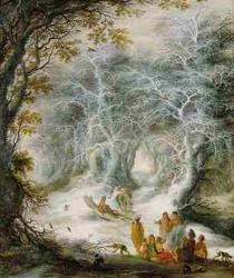 Gysbrecht Lytens, Winterlandschaft mit lagernden Zigeunern, 1. H�lfte 17. Jh. Kunsthistorisches Museum Wien, Gem�ldegalerie
