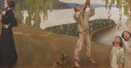 Akseli Gallen-Kallela, Fr�hling, 1903, Tempera auf Leinwand, 77 x 145 cm, Ateneum Art Museum, Finnish National Gallery / Central Art Archives, Helsinki, Dauerleihgabe der Sigrid Jus�lius Foundation, Helsinki, Foto: Hannu Aaltonen
